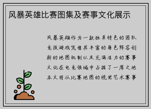 风暴英雄比赛图集及赛事文化展示